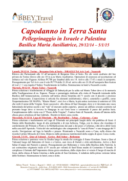 Capodanno in Terra Santa
