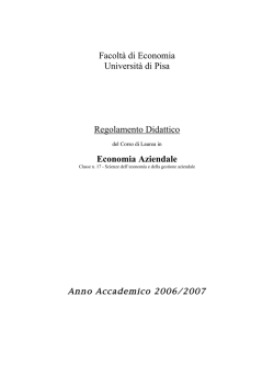 Regolamento Didattico A.A. 2006/07
