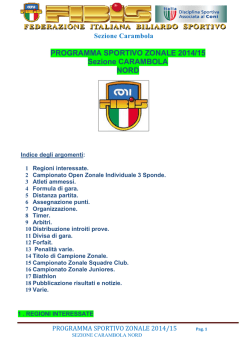 Programma Sportivo Zona Nord 2014-2015