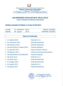 calendario scolastico 2014/2015 - Istituto Comprensivo di Barlassina