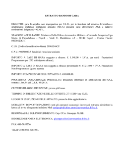 Bando di gara - Aeronautica Militare Italiana