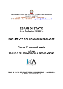 5G serale "ristorazione" - Istituto Alberghiero "M. Alberini"