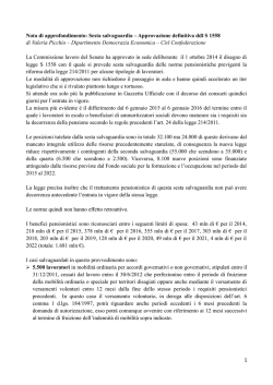 Sesta salvaguardia nota di commento
