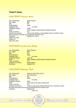 Prodotti Horeca - WARSTEINER Italia