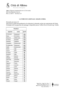 Lavoro occasionale: graduatoria