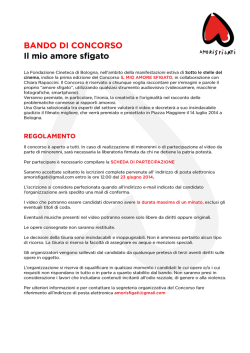 BANDO DI CONCORSO Il mio amore sfigato