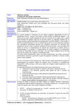 Scheda descrittiva - Dipartimento di Matematica