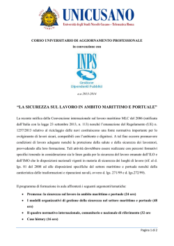 la sicurezza sul lavoro in ambito marittimo e portuale