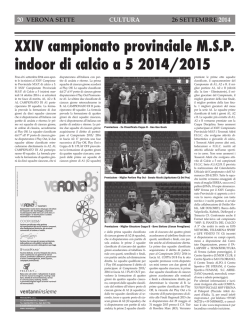 XXVI Campionato Provinciale MSP - Presentazione