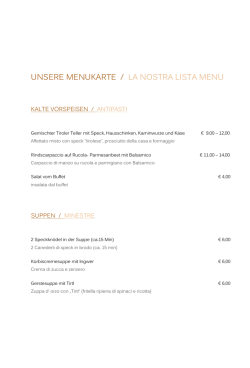 UNSERE MENUKARTE / LA NOSTRA LISTA MENU