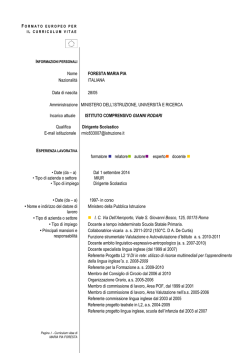 Curriculum vitae del DS - Istituto Comprensivo Gianni Rodari