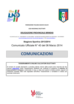 Comunicato Ufficiale n&deg; 40 del 06.03.2014