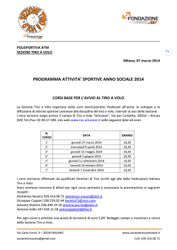 Scarica il programma 2014 per la sezione tiro a