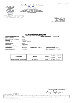 RAPPORTO DI PROVA