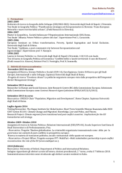 Curriculum vitae Enza Roberta Petrillo