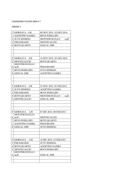 CALENDARIO PULCINI 2004 A 7