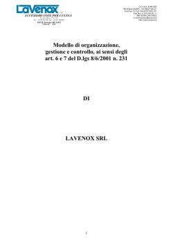 Modello di organizzazione, gestione e controllo, ai sensi