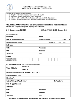 Mod. S29 Rev. 5 del 10/12/2014 Pagina 1 di 2 TITOLO