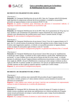 Gara a procedura aperta per la fornitura di Multifunzioni Servizi