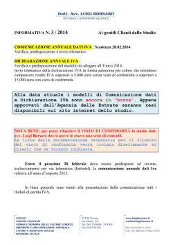 comunicazione dati e dichiarazione iva anno 2013