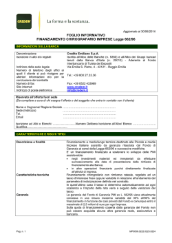 Finanziamento chirografario imprese Legge 662/96