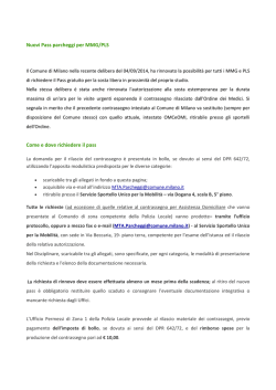 Nuovi Pass parcheggi per MMG/PLS - Ordine dei medici