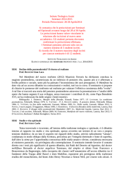 Il ritorno al realismo - istituto teologico assisi