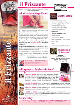 La Cantina si tinge di rosa Programma &ldquo;Iniziative in Rosa