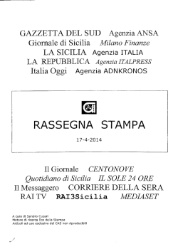 RASSEGNA STAMPA - Consorzio per le Autostrade Siciliane