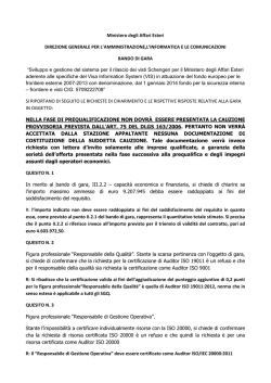 Ministero degli Affari Esteri DIREZIONE GENERALE PER L