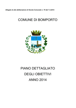 Piano dettagliato degli obiettivi Piano della Performance 2014