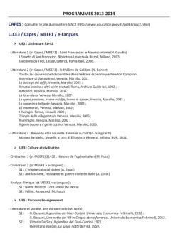 Programme 2013-2014 - UFR Langues et Communication