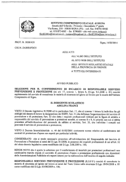 Avviso pubblico per incarico RSPP