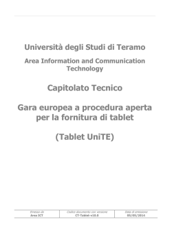 Capitolato Tecnico - Universit&agrave; degli Studi di Teramo