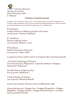 Concorso di poesia "Jacopo da Lentini" Poeta federiciano 2014 I