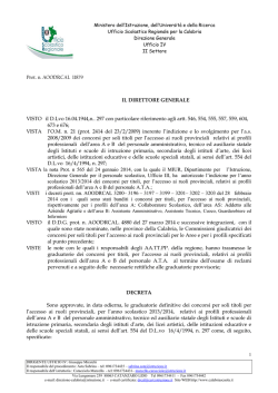 Decreto USR - Centro servizi amministrativi di Cosenza