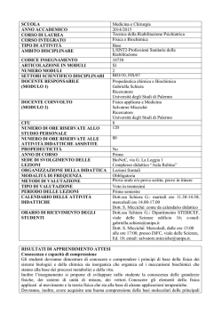 Scheda di trasparenza Fisica e Biochimica 2014