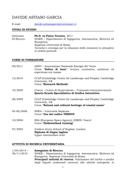 Informazioni personali - Facolt&agrave; di Architettura