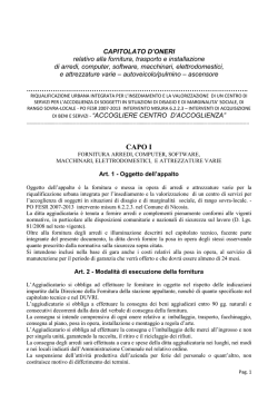 CAPITOLATO FORNITURA revisionato il 14 gennaio
