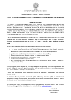 Avviso Vacanza insegnamenti Facoltà Medicina e Chirurgia [file]