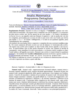 Course Program - Dipartimento di Matematica e Informatica