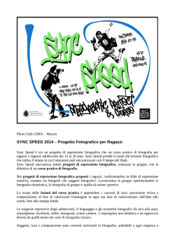 SYNC SPEED 2014 – Progetto Fotografico per