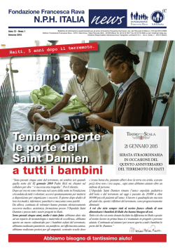 Newsletter - Fondazione Francesca Rava – N.P.H. Italia Onlus