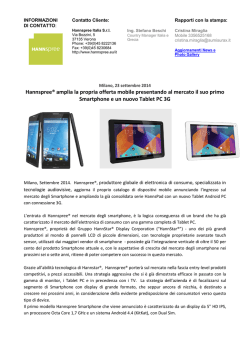 Hannspree&reg; amplia la propria offerta mobile presentando al