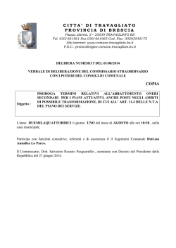 Delibera n. 5 del 1 agosto 2014