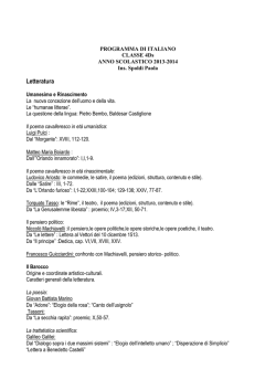 Programma di Lettere - Liceo Scientifico Donatelli Pascal