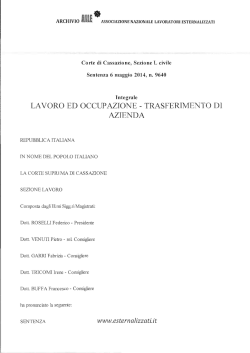 Sentenza CASSAZIONE TNT Log N. 9640 del 6