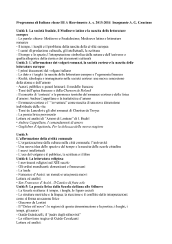 Programma di Italiano classe III A Ricevimento A. s. 2013
