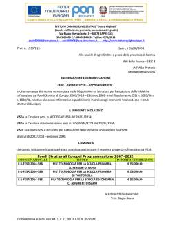 PUBBLICIZZAZIONE E-1-FESR-2014-586