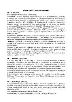 Regolamento OCF - Organismo di Conciliazione di Firenze